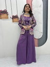 PC 484 Pure Tissue Simmer With Heavy Embroidery Sequence Work Shrug With Choli Plazzo Online Wholesale